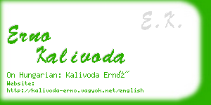 erno kalivoda business card